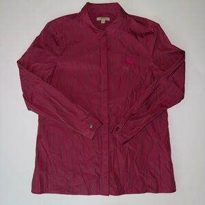 Burberry Brit Women’s Medium Bright Crimson Checkered Button Up Shirt